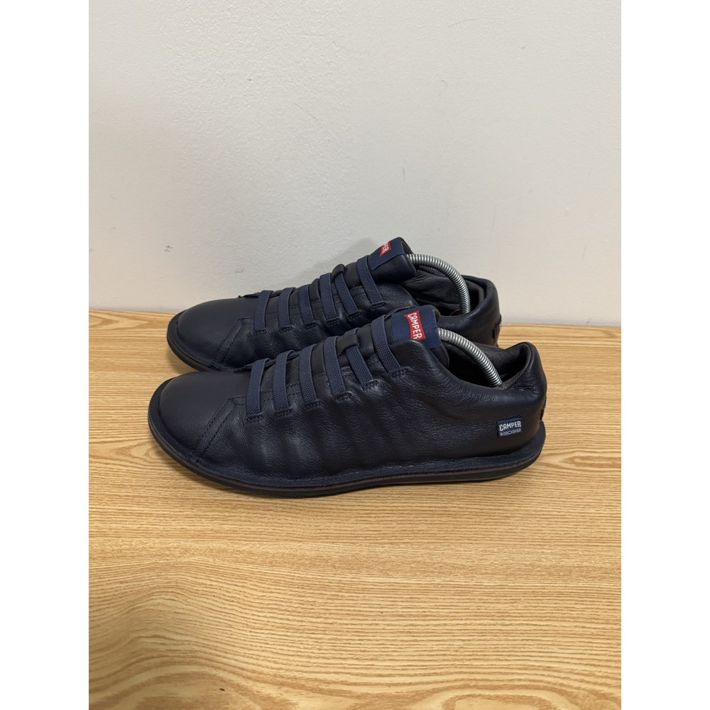 Camper Beetle Leather Derby Shoes Sneakers Mens Size 43 EU Navy Blue Slip On